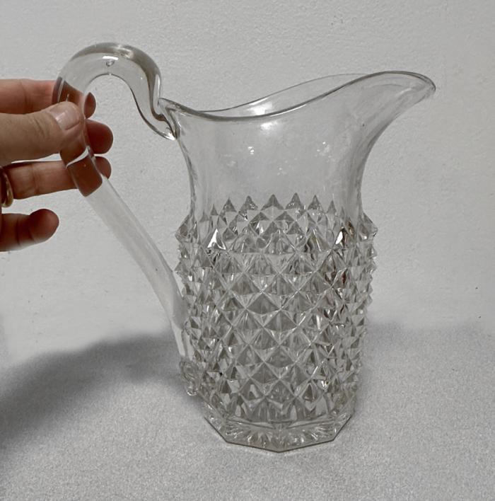 American blown flint glass milk pitcher c1850