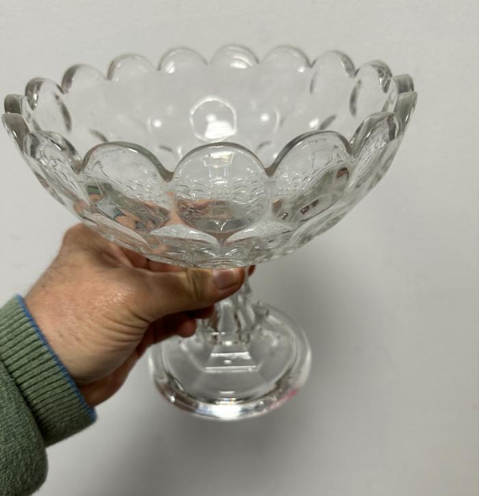 American blown glass compote c1850