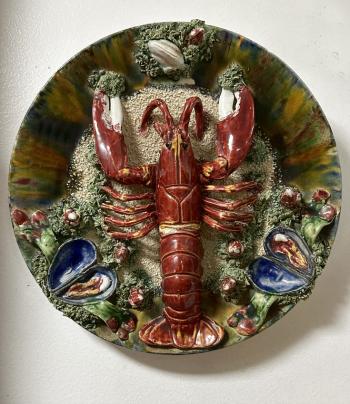 Image of Jose Alvaro lobster wall plate Portugal c1930