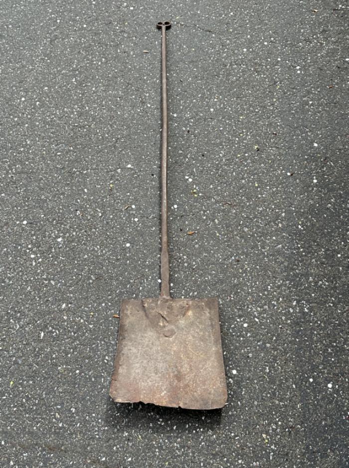 Early American iron hearth shovel