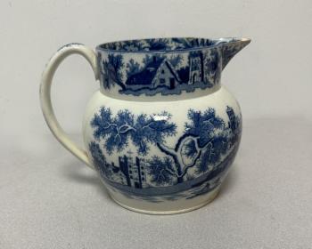 Image of Staffordshire blue and white jug