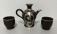 Chinese silver overlay teapot with 2 cups
