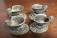 Set of four French dolphin salt cellars in nicklel silver 19thc