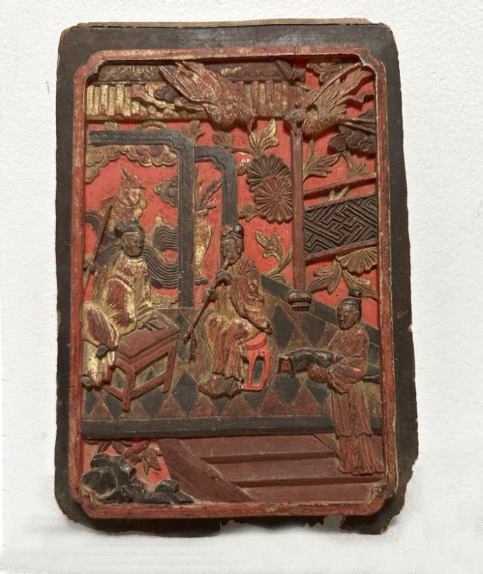 19thc Chinese carved panel