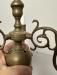 19thc Dutch solid brass three arm candle chandelier