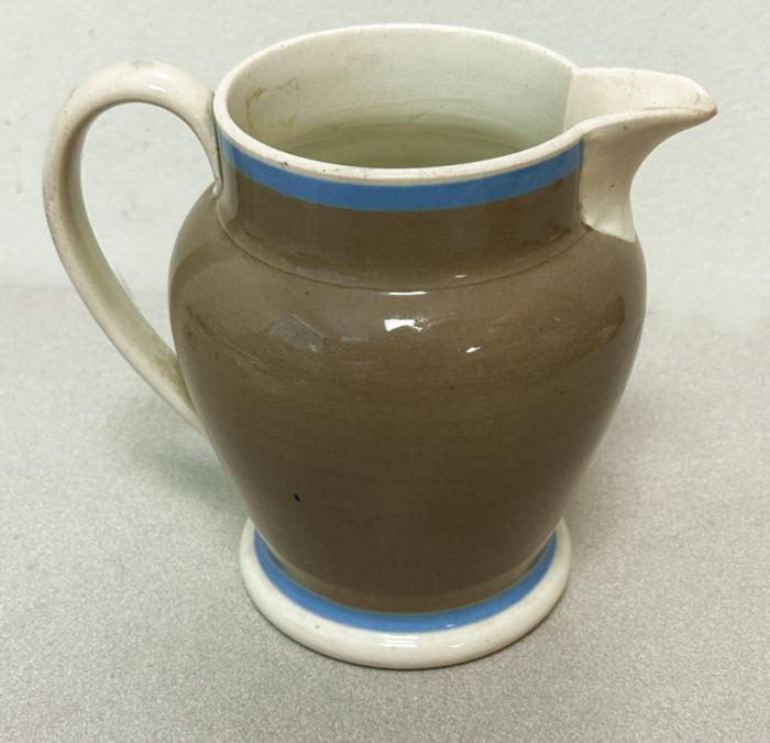 19th c mocha ware pottery pitcher ex Rickard collection