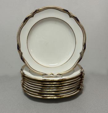 Image of Minton feather border dinner plates c1930