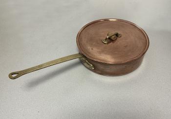 Image of Large copper saute pan by Waldow Brooklyn NY
