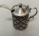 Sterling silver and cranberry glass mustard pot