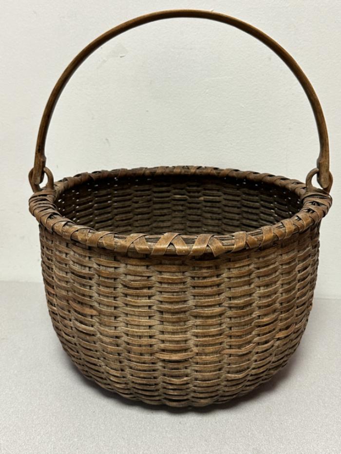 Antique oak splint market basket circa 1900