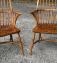 Vintage pair of English Windsor elm arm chairs