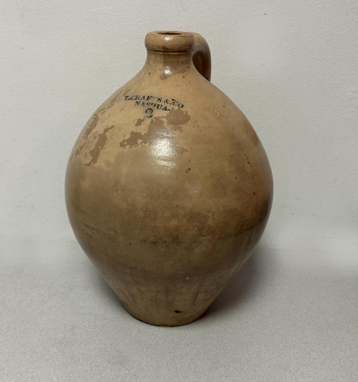 Stoneware jug by T Crafts and Co Nashua