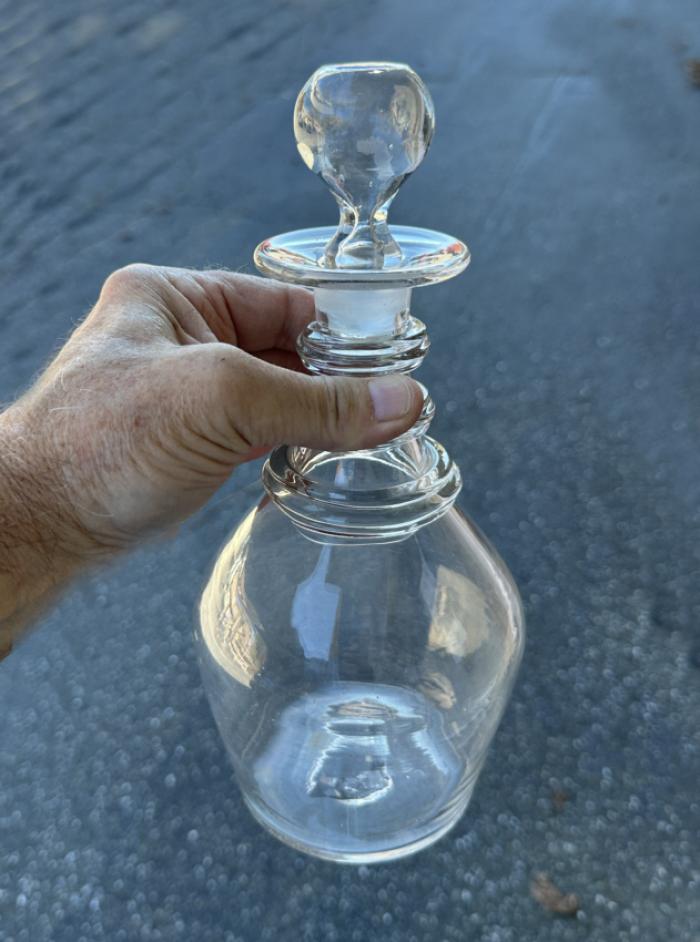 American blown glass decanter c1800