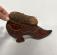 Victorian dressmakers wooden shoe pin cushion c1855