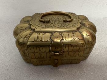 Image of Early 18thc English brass travel box
