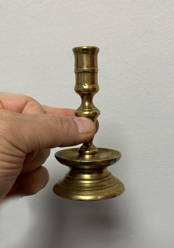 18thc English brass candlestick