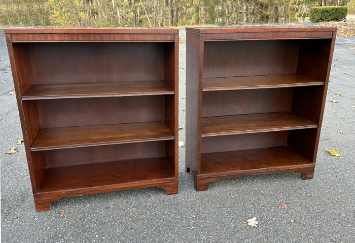 Pair Sligh Lowery mahogany bookcases c1950