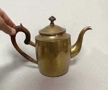 Image of Antique English brass tea kettle c1800