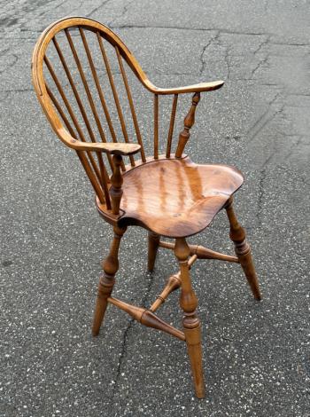 Image of D R Dimes bow back continuous arm childs chair in pine