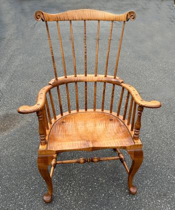Image of D R Dimes tiger maple armchair of limited edition