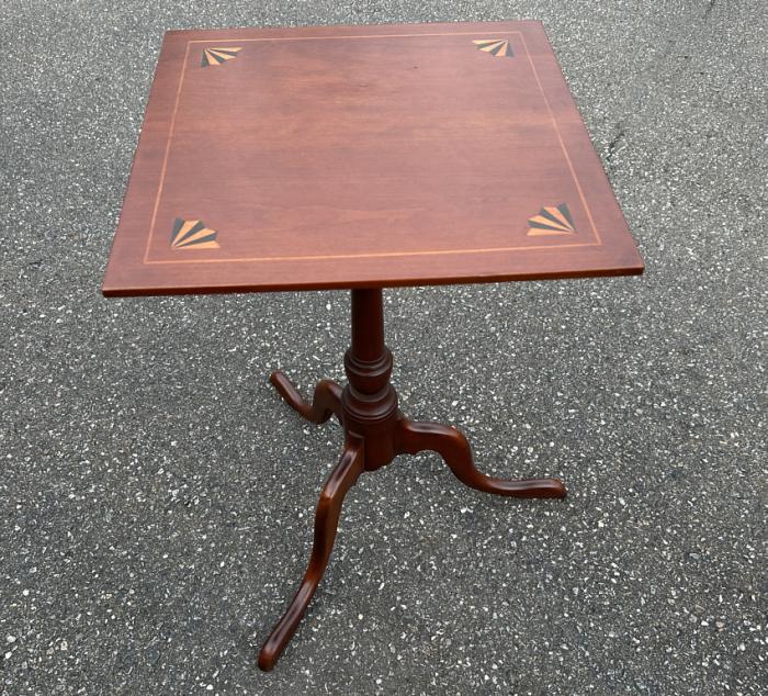 Rare Eldred Wheeler inlaid cherry candle stand