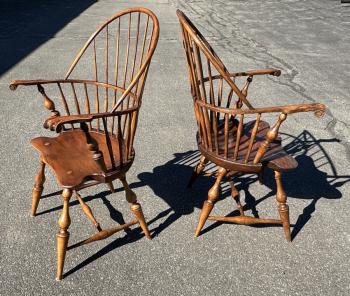 Image of Pair of D R Dimes knuckle arm Windsor chairs