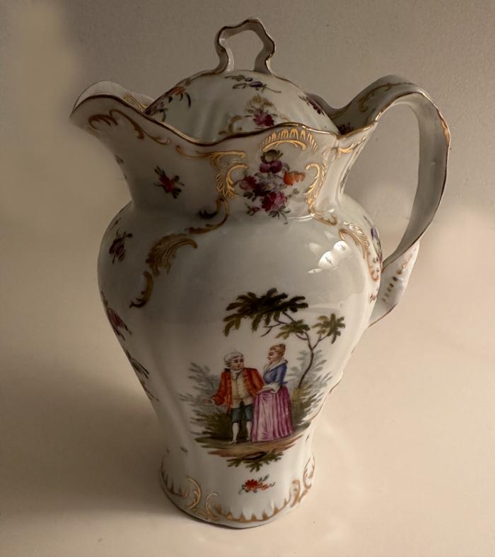 Dresden porcelain lidded pitcher