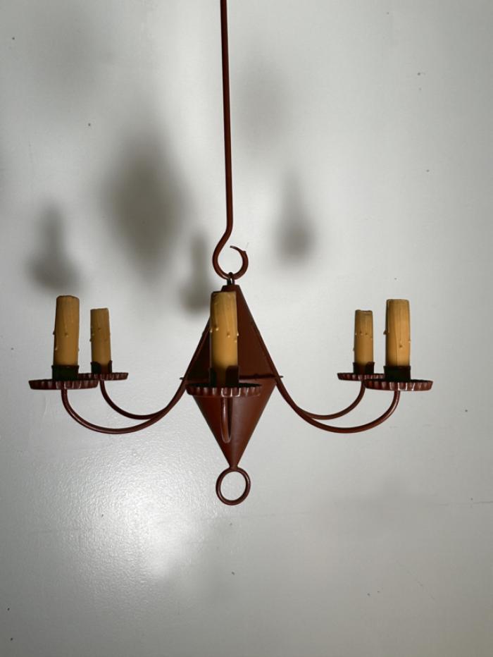 RDS  Period Lighting red tin candle chandelier