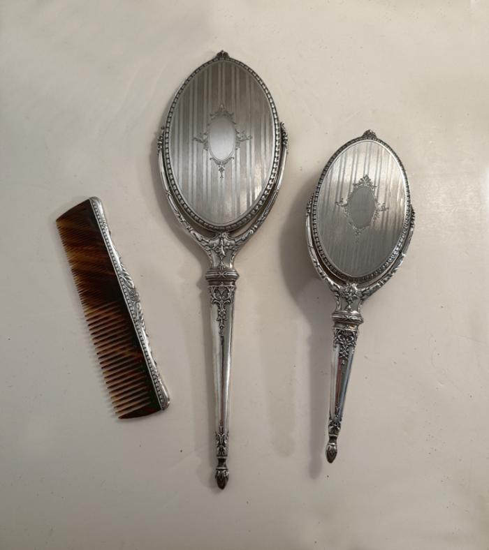 Alvin sterling silver vanity set