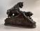 Silvered bronze dog sculpture by J Moigniez