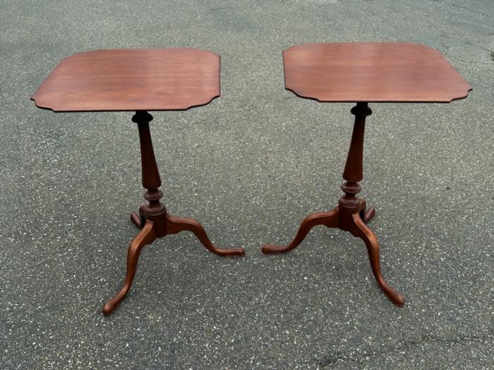 Nathan Margolis cherry candle stands in Queen Anne style