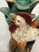 19thc majolica crowing rooster vase
