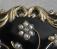 Antique Victorian mourning brooch gold and black enamel c1850