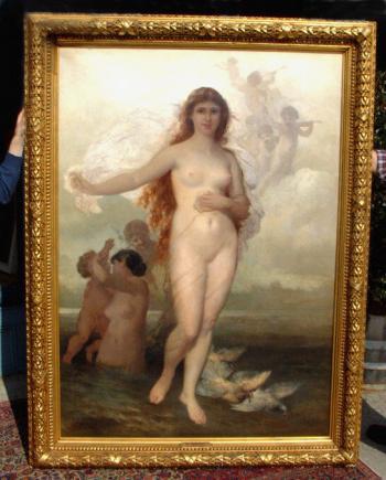 Image of Wilhelm Kray antique oil painting Venus Aphrodite