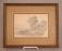 European pencil drawing of harbor and countryside c1840