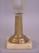 America pressed glass saw tooth brass and marble kerosene lamp