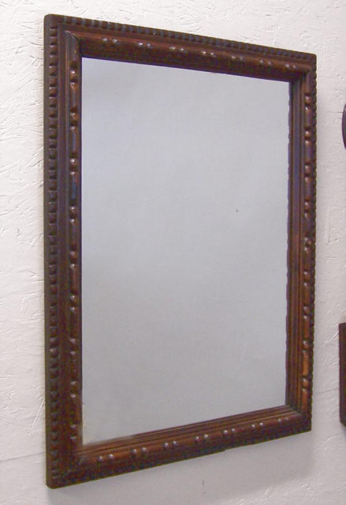 Hand carved antique walnut hanging wall mirror c1880