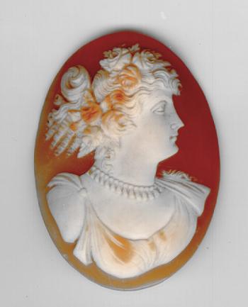 Image of Unframed carved Victorian cameo of a woman c1880