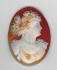 Unframed carved Victorian cameo of a woman c1880