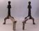 Rare pair of Early American cast iron Andirons 1790