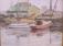 Carl Schmidt oil painting on canvas boats in a harbor titled Ahoy Day