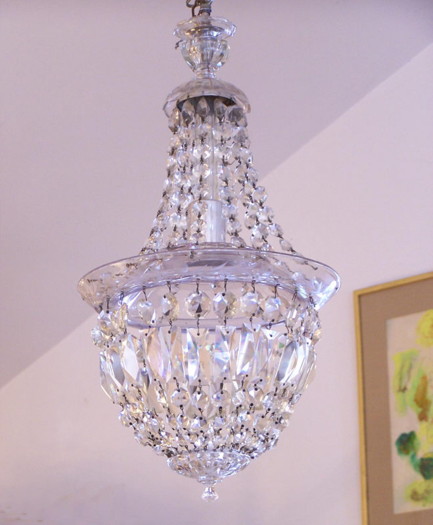 Empire style vintage crystal hallway chandelier