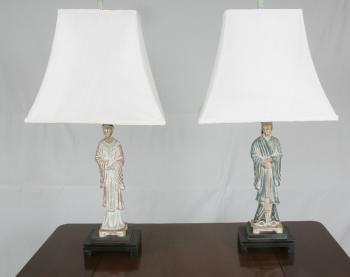 Image of Pair of Chinese figural lamps c1950