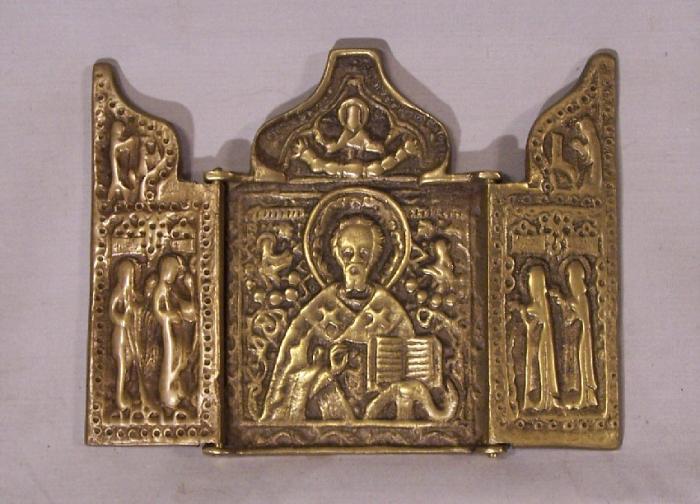 Antique Russian brass icon