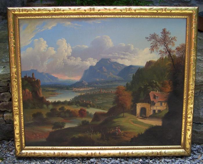 Italian romantic landscape oil painting by Michele Felice Corne