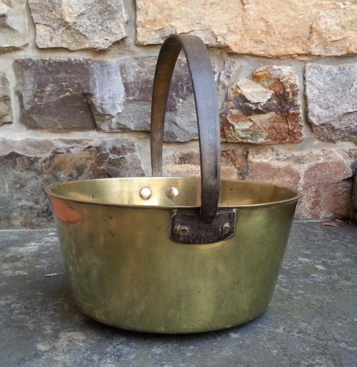 Heavy brass bucket or pail c1800