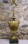Gilt brass urn lamp with Bacchus motif c1900