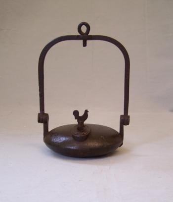 Image of French iron miners whale oil lamp Clozet S Etienne