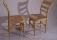 Pr of American country yellow painted chairs Sheraton  c1820