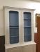 Chippendale style white and blue bookcase cabinet